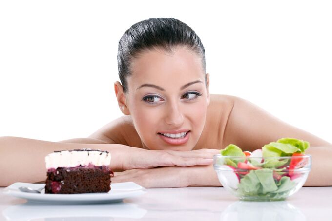 Tartas y ensaladas dietéticas.